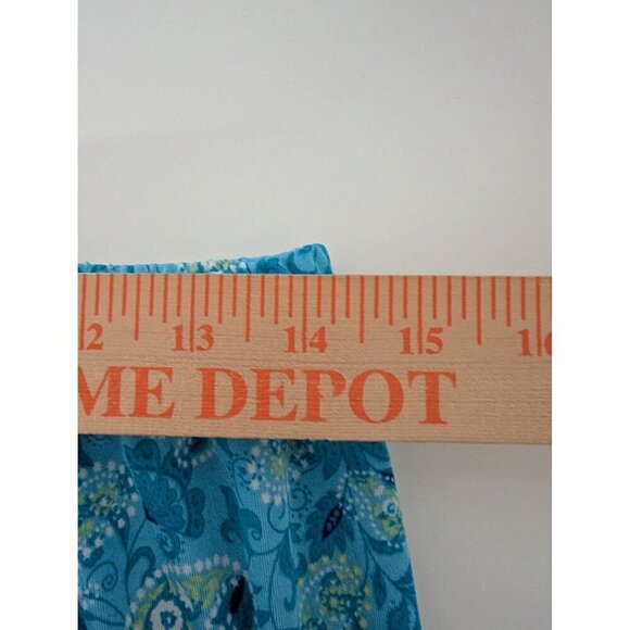 Coldwater Creek Paisley Slinky Pants Womens Size Large Blue Stretch Pull On - Picture 7 of 10